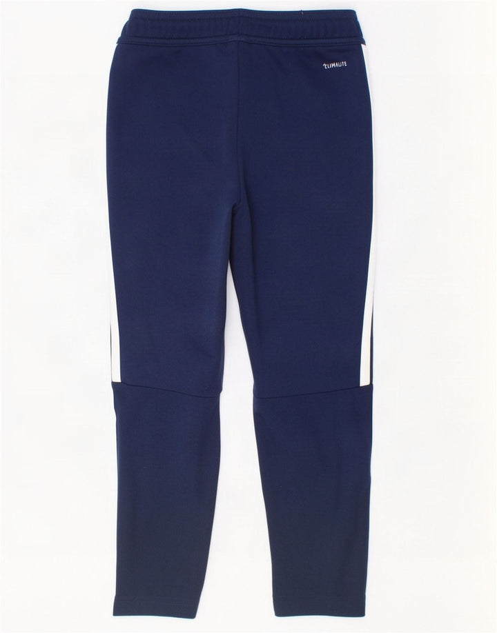 Pantaloni della tuta Adidas Climalite da ragazzo 5-6 anni in poliestere blu navy
