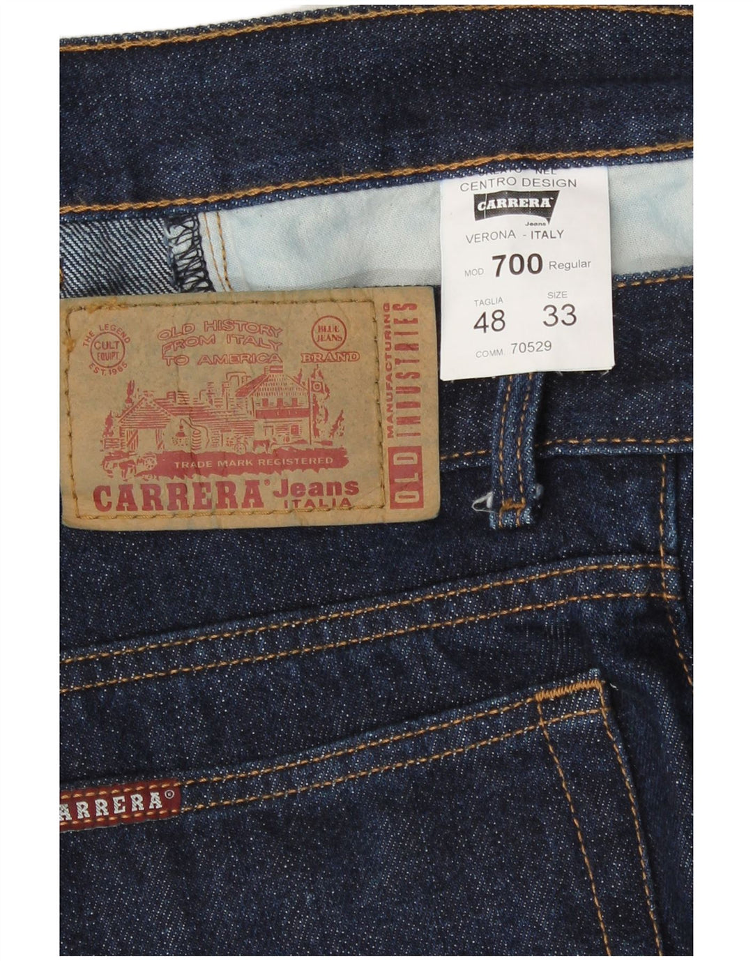 Jeans dritti da uomo Carrera 700 IT 48 medio W33 L26 cotone blu navy