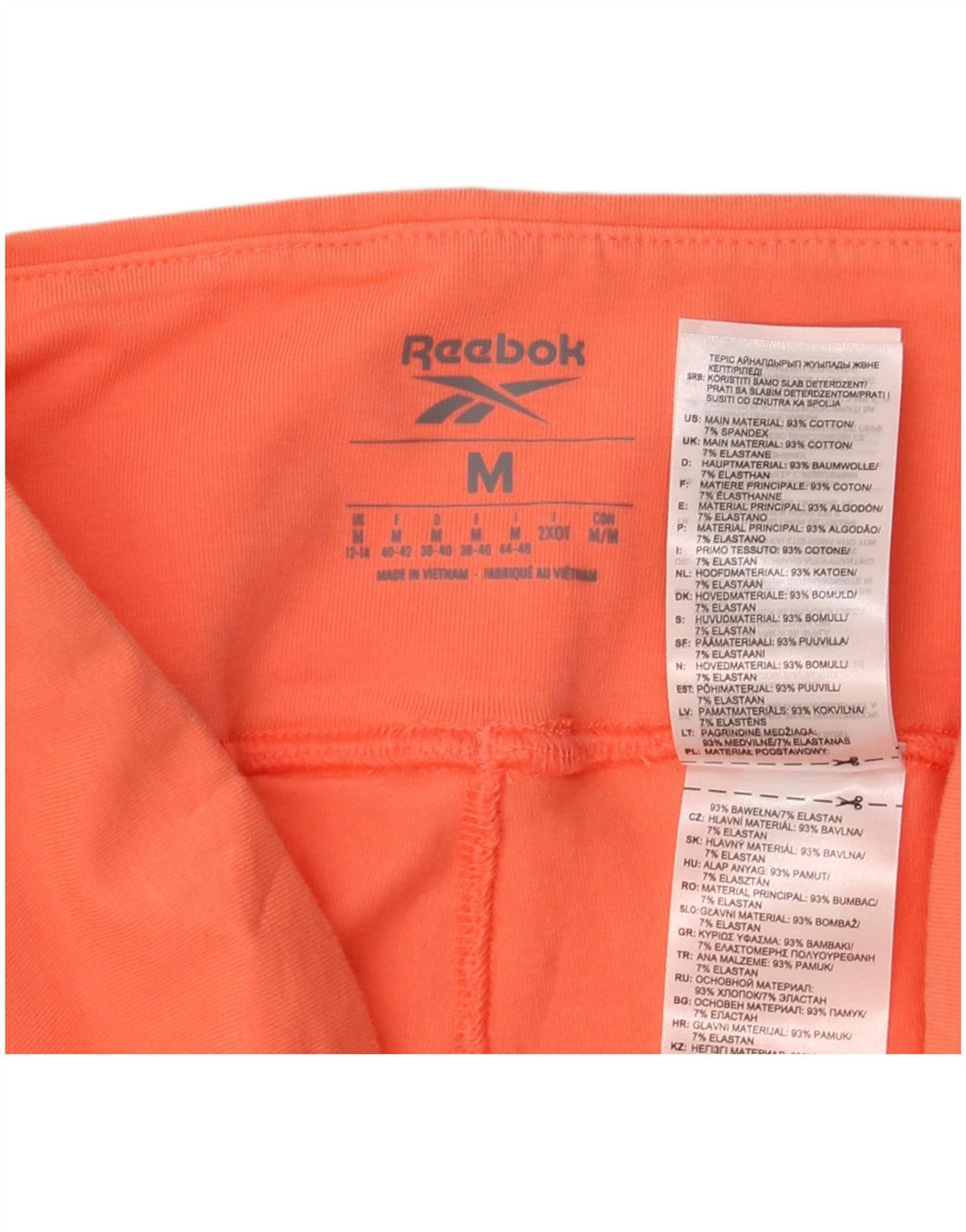 REEBOK Womens Sport Shorts UK 12/14 Medium Orange Cotton