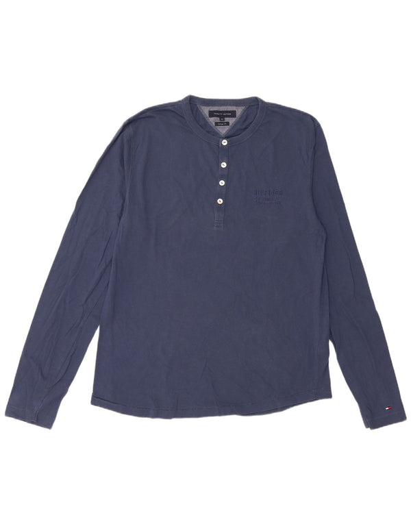 Tommy Hilfiger Uomo Vintage Fit Top Manica Lunga XL Blu Navy Cotone
