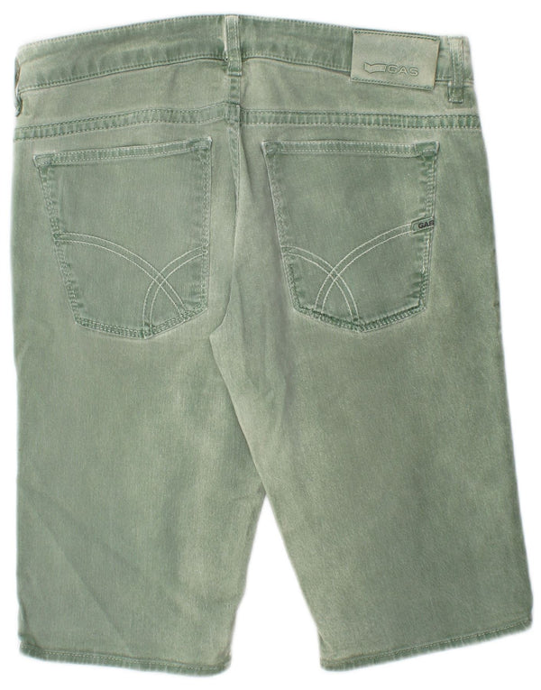 Pantaloncini di jeans da uomo Gas W32 cotone verde medio