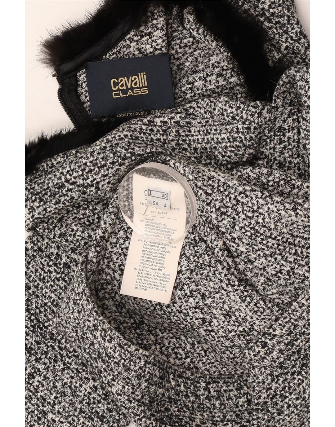 Camicetta corta da donna con maniche a 3/4 Cavalli IT 40 piccola in cotone nero