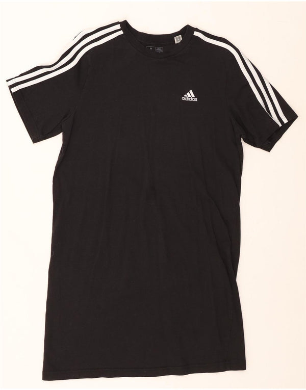 ADIDAS Womens Loose Fit T-Shirt Dress UK 12/14 Medium Black Cotton