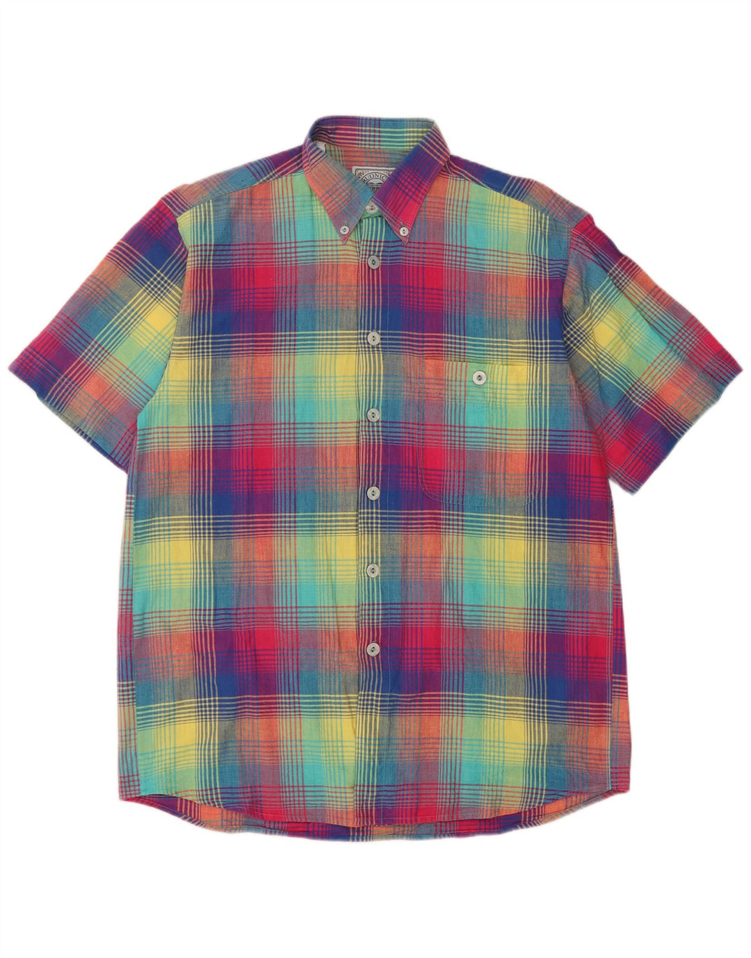 Camicia a maniche corte da uomo Rudnick taglia 39/40 a quadri multicolore medio