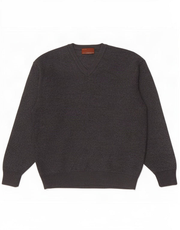 Maglione da uomo con scollo a V Marks & Spencer in acrilico grigio medio