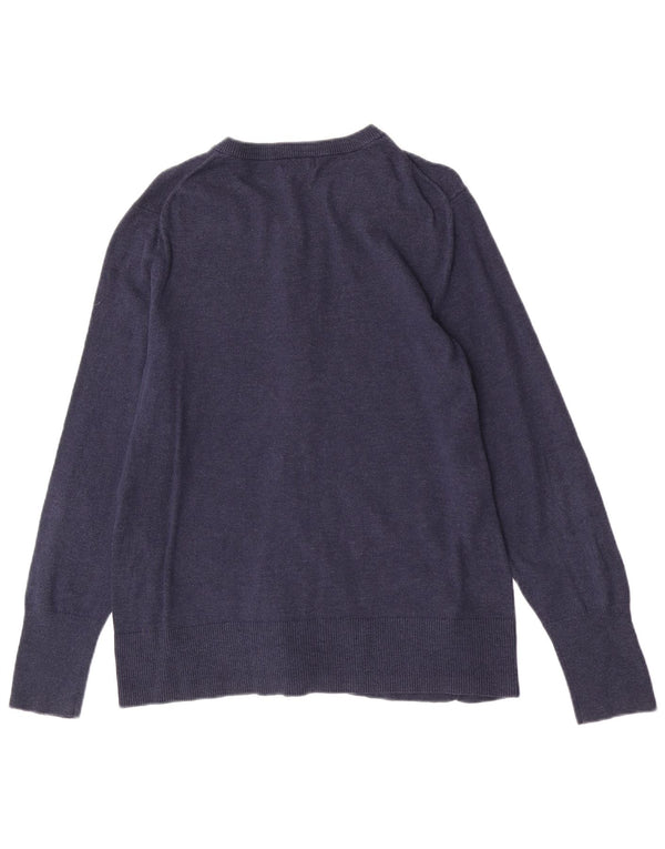 Maglione cardigan da donna vestibilità regolare Eddie Bauer UK 14 grande blu navy