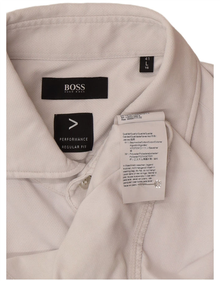 Camicia da uomo vestibilità regolare Hugo Boss taglia 41 16 grande cotone bianco