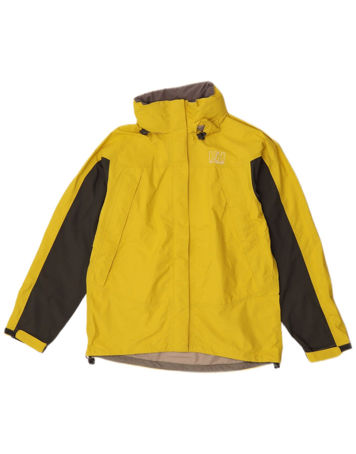Giacca antipioggia con cappuccio da donna Helly Hansen UK 16 Large Yellow Colourblock