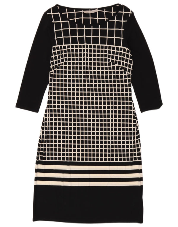 Abito tubino con maniche a 3/4 Marks & Spencer da donna UK 8 piccoli quadri neri