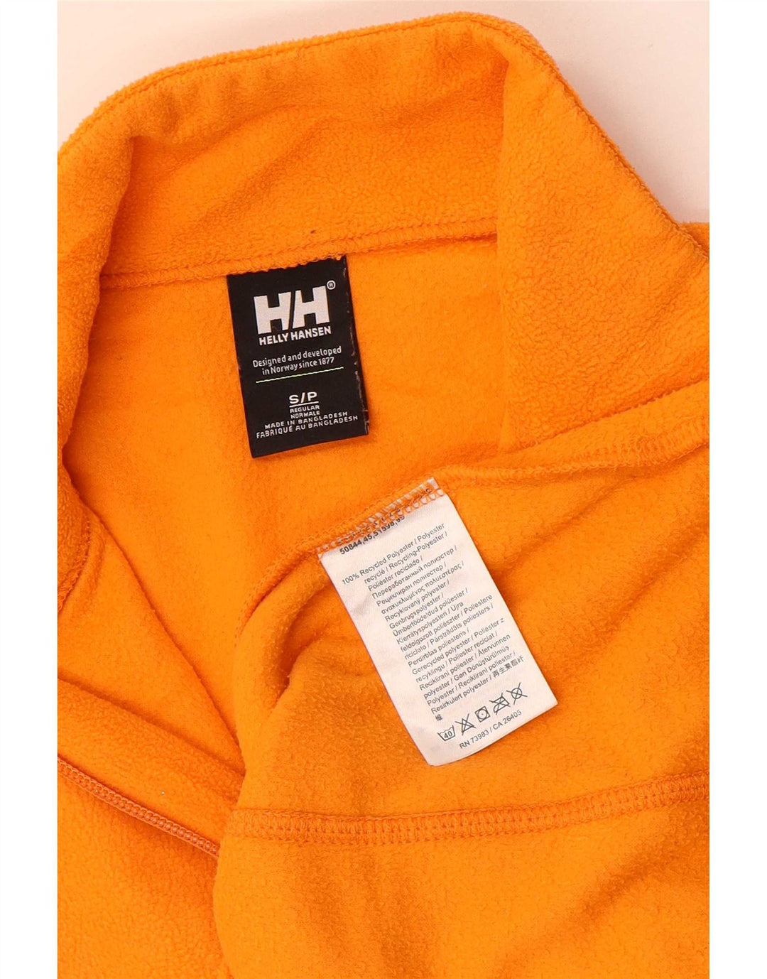 Maglione in pile da uomo con collo con zip Helly Hansen piccolo poliestere arancione