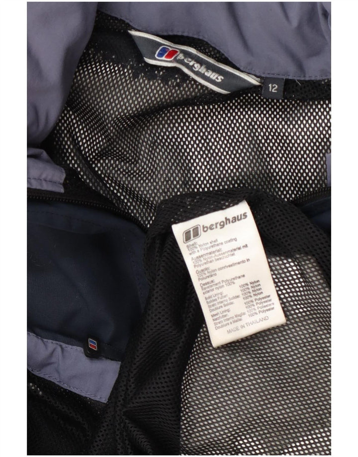 Giacca antipioggia con cappuccio per ragazzi Berghaus 11-12 anni in nylon blu navy