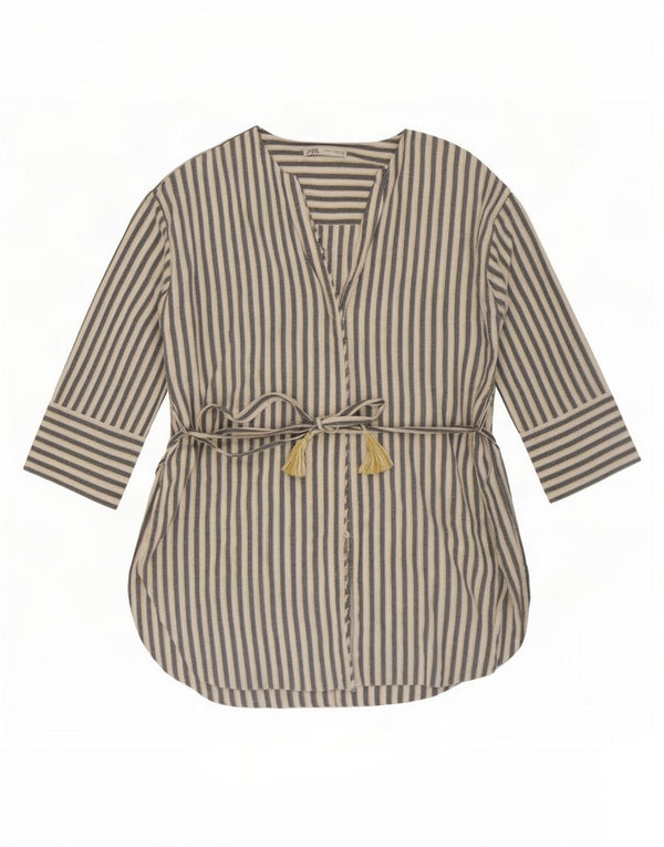 Camicetta da donna Zara UK 20 2XL a righe bianche