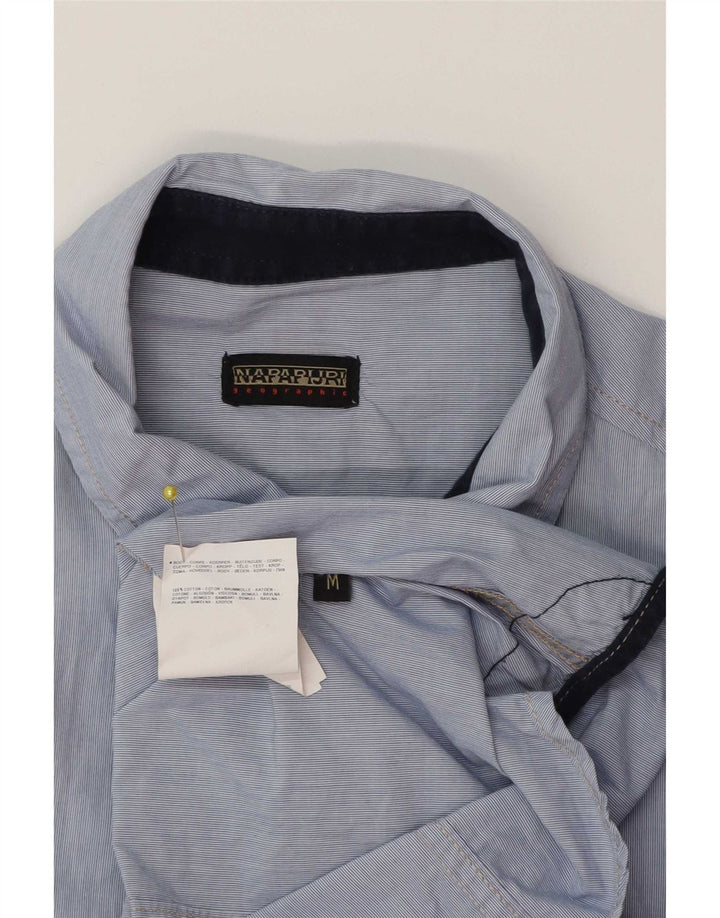 Camicia da uomo Napapijri in cotone a righe blu medio