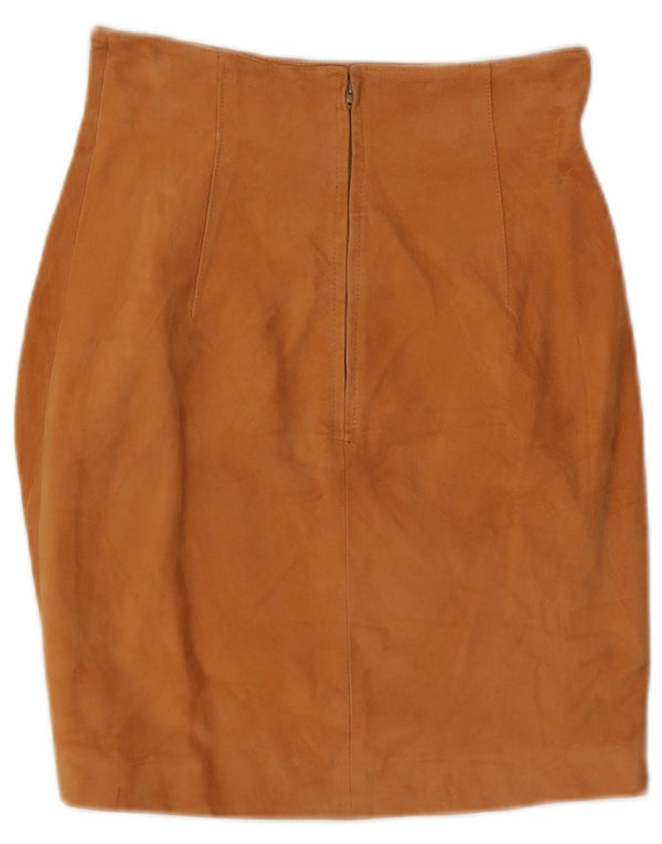 Gonna da donna in pelle scamosciata Begedor IT 40 piccola W26 in pelle marrone