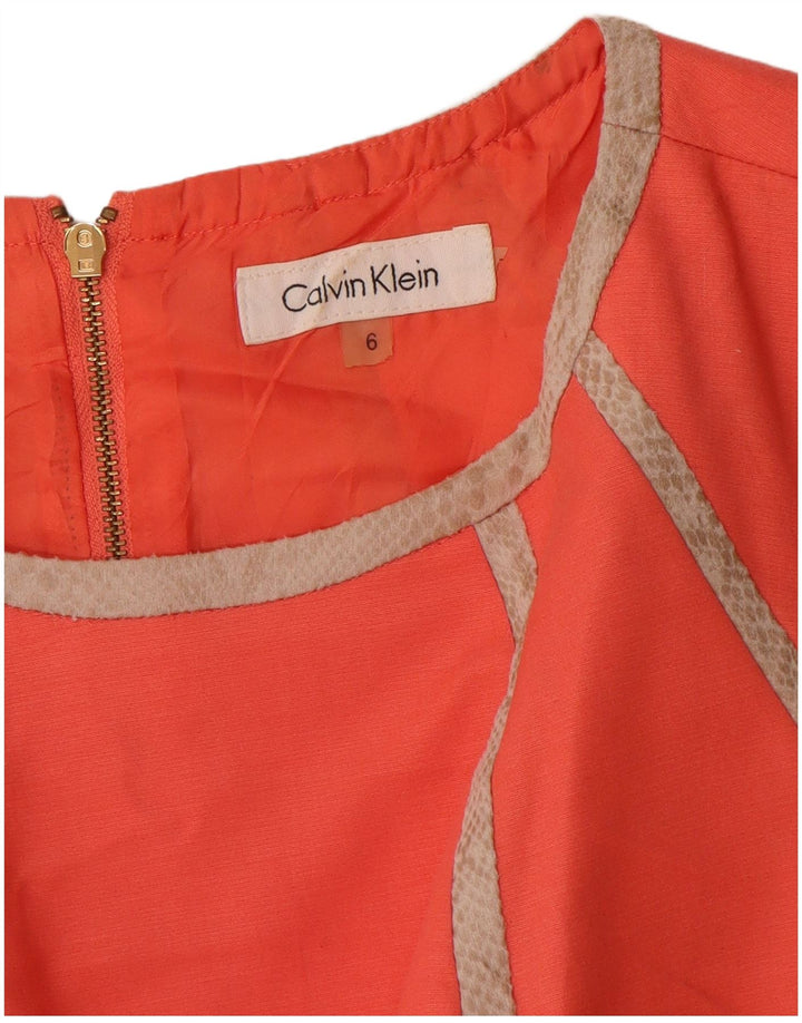 Abito tubino senza maniche da donna Calvin Klein US 6 arancione medio