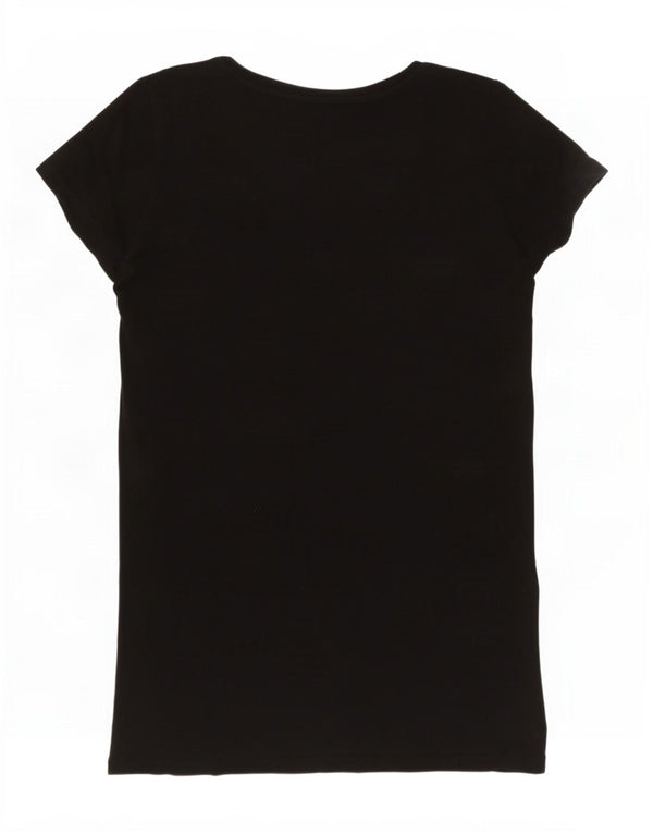 Guess T-shirt grafica da donna Top UK 14 Large in cotone nero