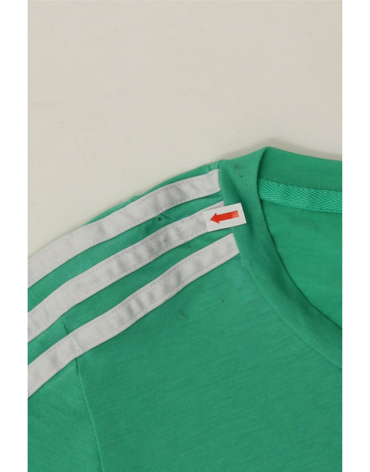 ADIDAS Womens T-Shirt Top UK 12 Medium Green Vintage Adidas and Second-Hand Adidas from Messina Hembry 