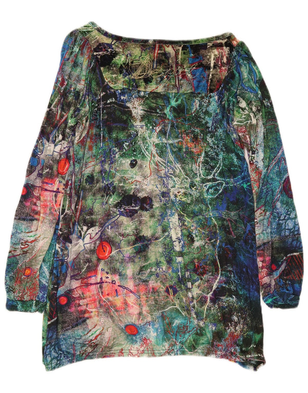 Desigual donna modello astratto camicetta top UK 18 XL multicolore