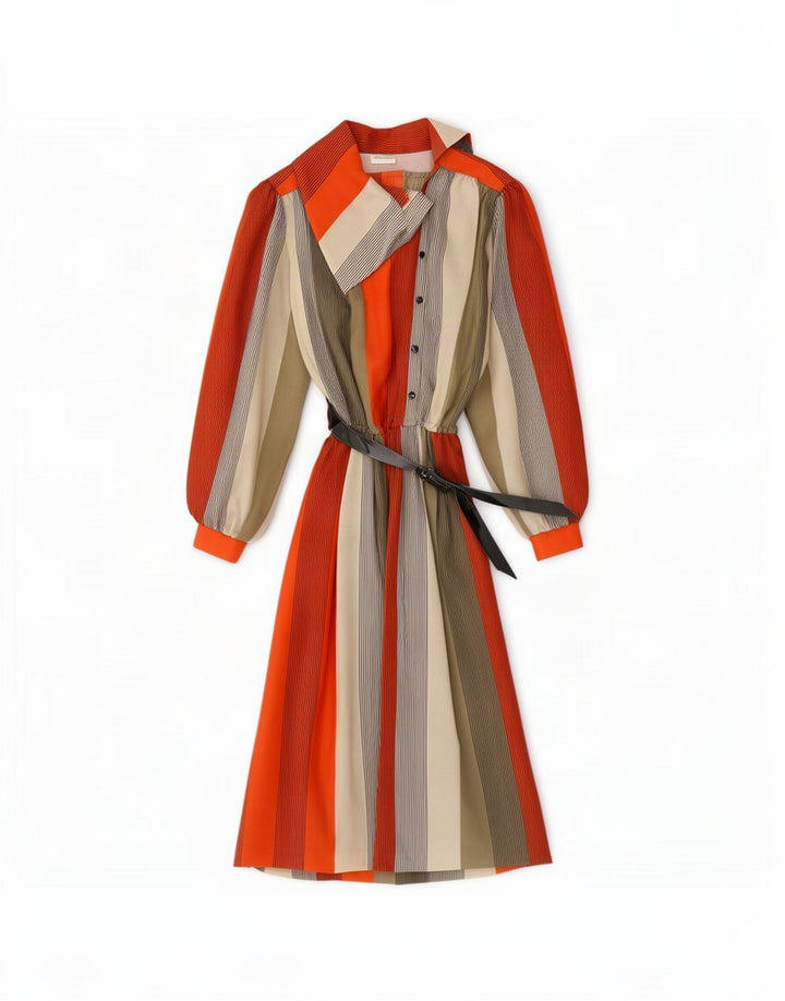 Abito maxi a maniche lunghe da donna Rawe Rheda EU 36 piccolo a righe multicolore