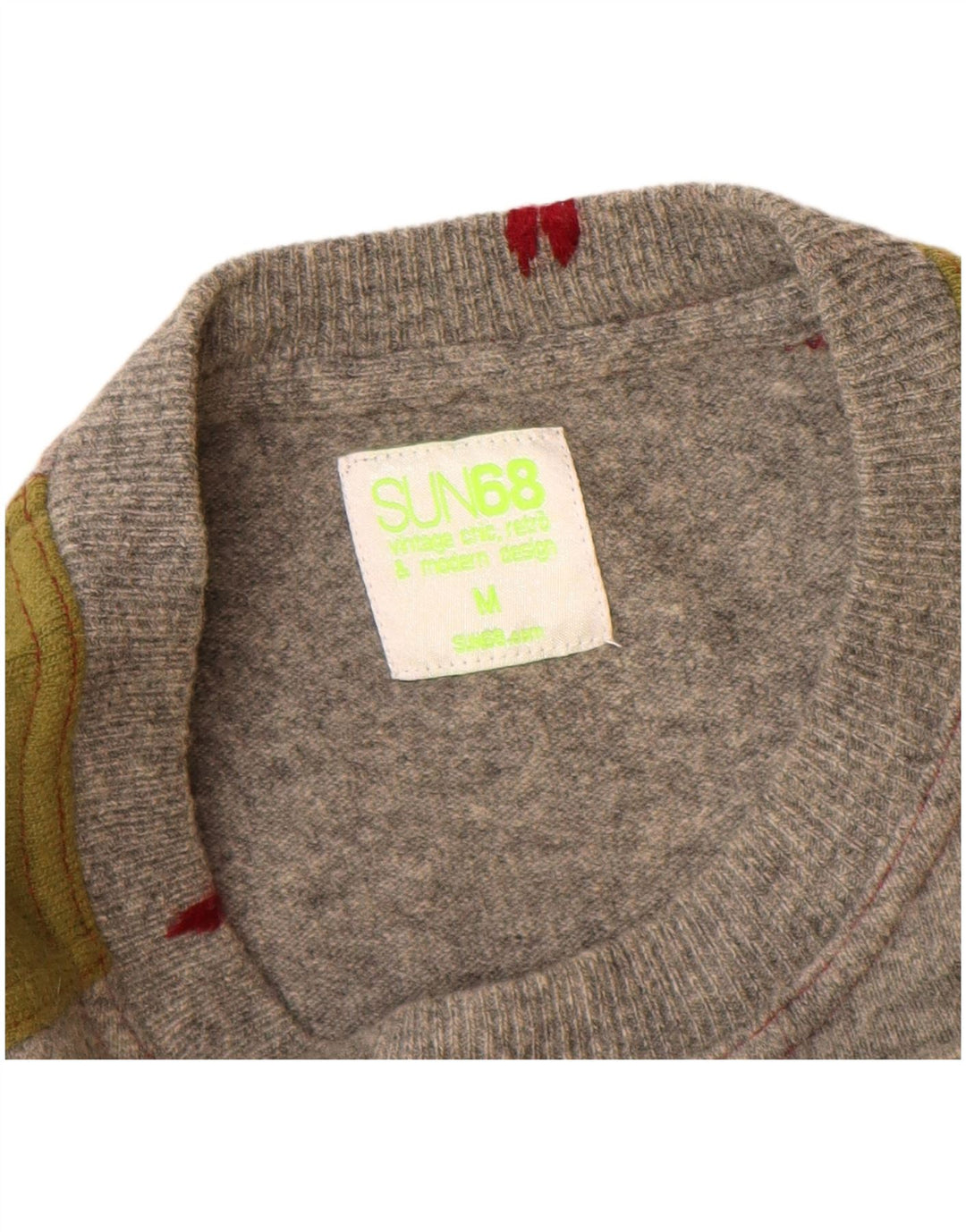 Maglione maglione con scollo a barca da donna Sun68 UK 14 Blocco colore grigio medio
