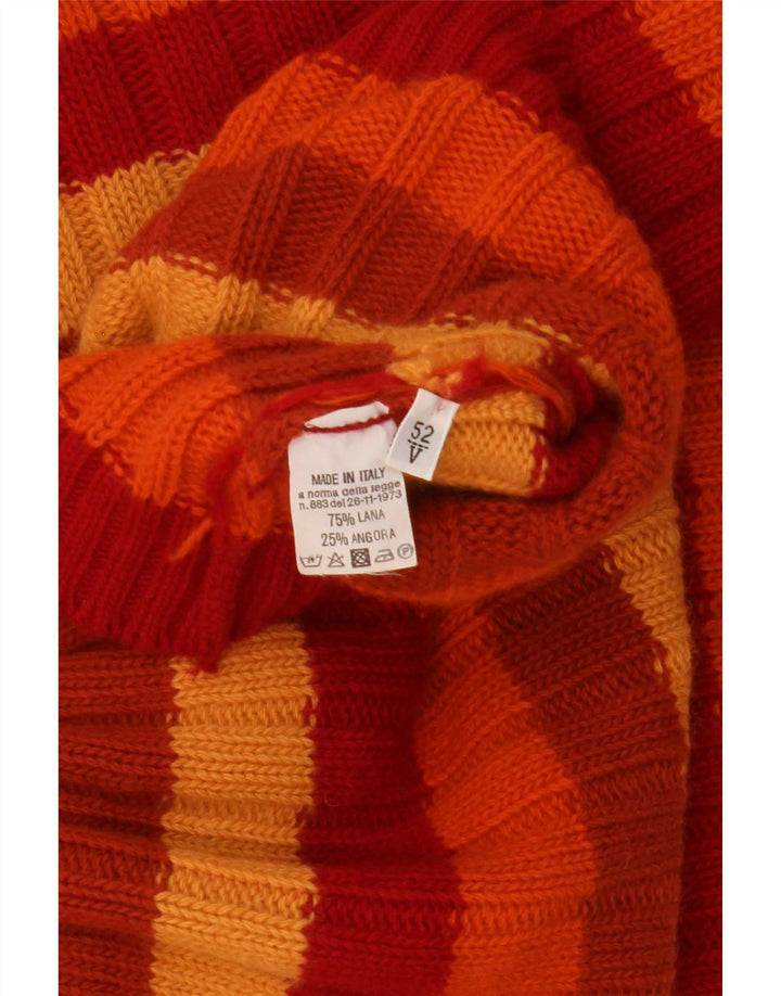 Maglione vintage da uomo girocollo taglia 52 a righe grandi multicolori