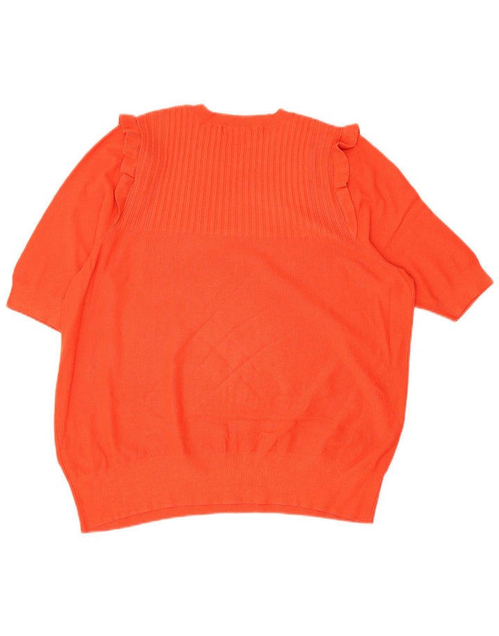 Top camicetta da donna Marks & Spencer UK 20 2XL viscosa arancione