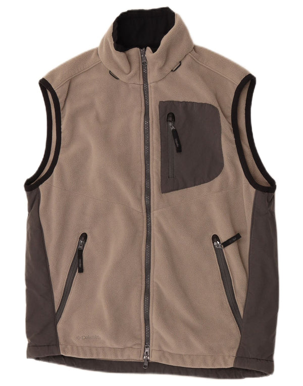 Gilet in pile da uomo Columbia UK 38 Poliestere color block beige medio