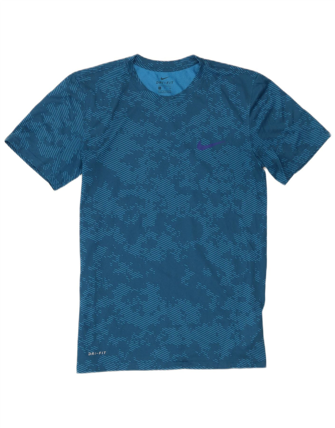 T-shirt Nike Dri Fit da uomo, piccola, in poliestere mimetico blu