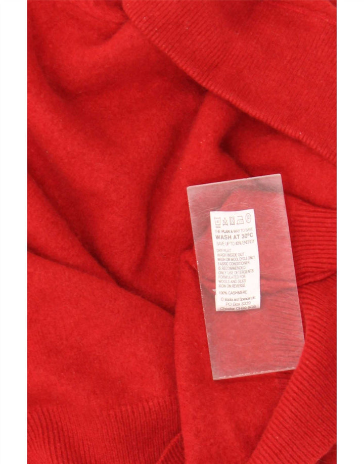 Maglione corto da donna Marks & Spencer con collo dolcevita UK 16 grande rosso