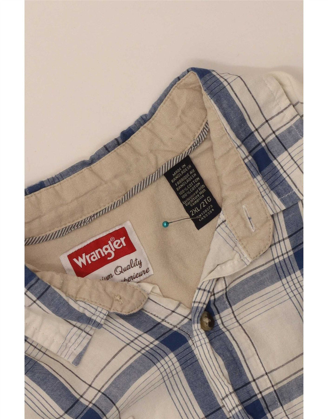 Camicia da uomo Wrangler 2XL cotone a quadri bianchi