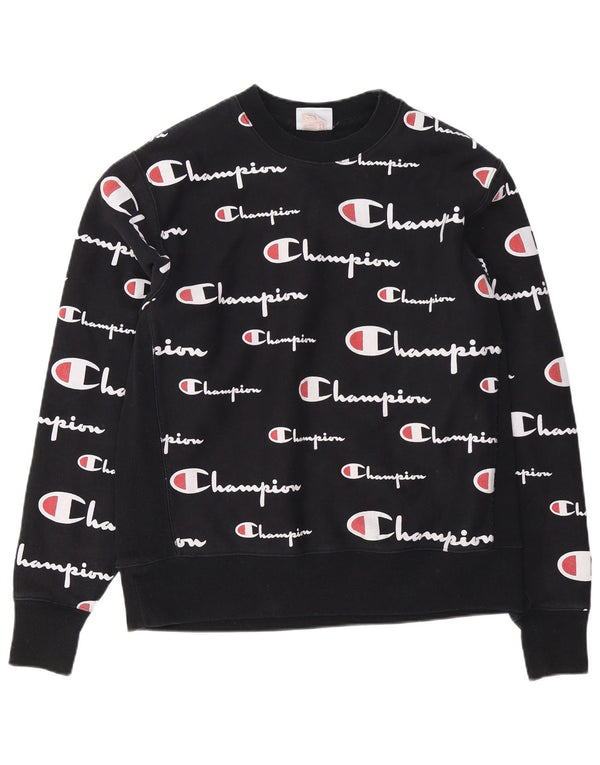 Felpa grafica da uomo Champion Felpa grande in cotone nero