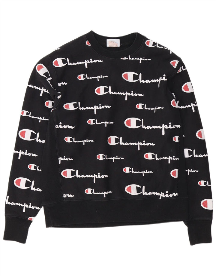 Felpa grafica da uomo Champion Felpa grande in cotone nero