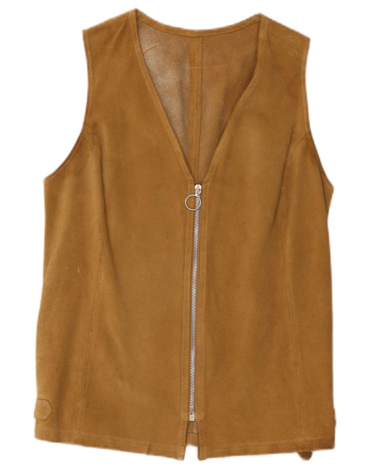 Gilet Donna Scamosciato Conbipel IT 44 Pelle Marrone Medio