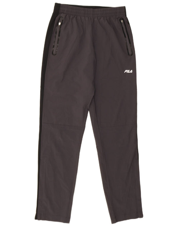 Pantaloni da tuta da uomo Fila in poliestere color block grigio medio