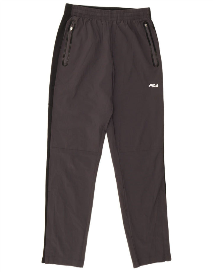 Pantaloni da tuta da uomo Fila in poliestere color block grigio medio