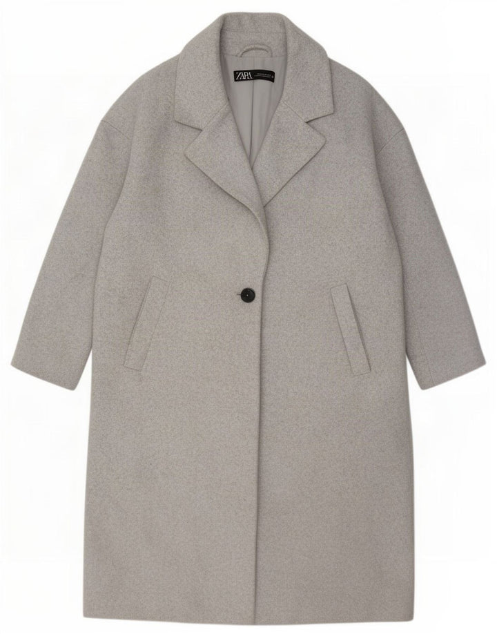 Cappotto oversize da donna con maniche a 3/4 Zara UK 14 Poliestere grigio medio