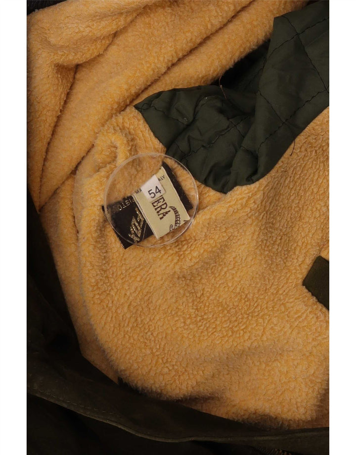 Giacca vintage in pelle scamosciata da uomo IT 54 2XL in pelle kaki