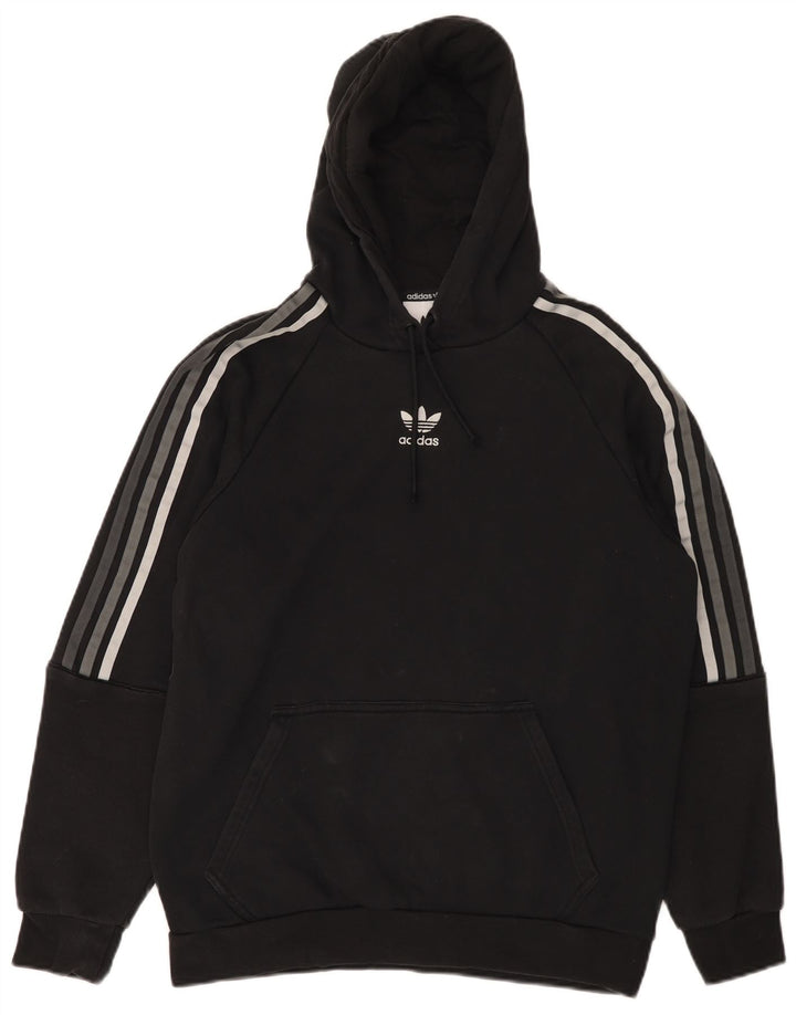 Felpa con cappuccio da uomo ADIDAS media cotone nero