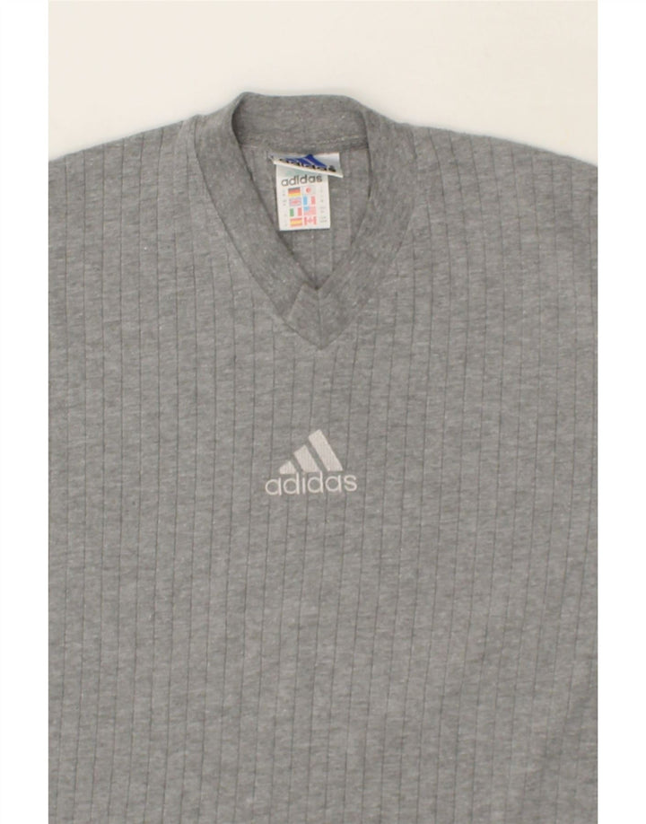 ADIDAS Mens T-Shirt Top Medium Grey Cotton Vintage Adidas and Second-Hand Adidas from Messina Hembry 