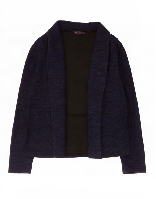 Giacca blazer aperta da donna Marks & Spencer UK 14 grande cotone blu navy