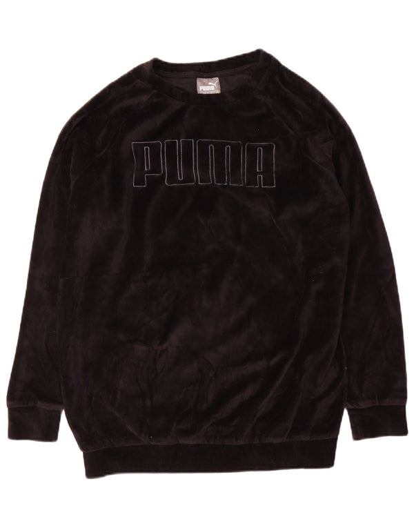 Felpa da donna in velluto grafico Puma UK 12 cotone medio nero