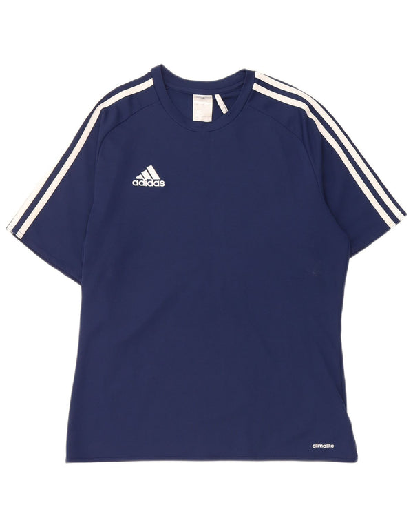 T-shirt Adidas Climalite da uomo Top piccola in poliestere blu navy