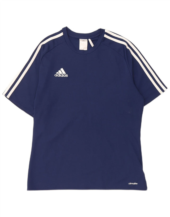 T-shirt Adidas Climalite da uomo Top piccola in poliestere blu navy
