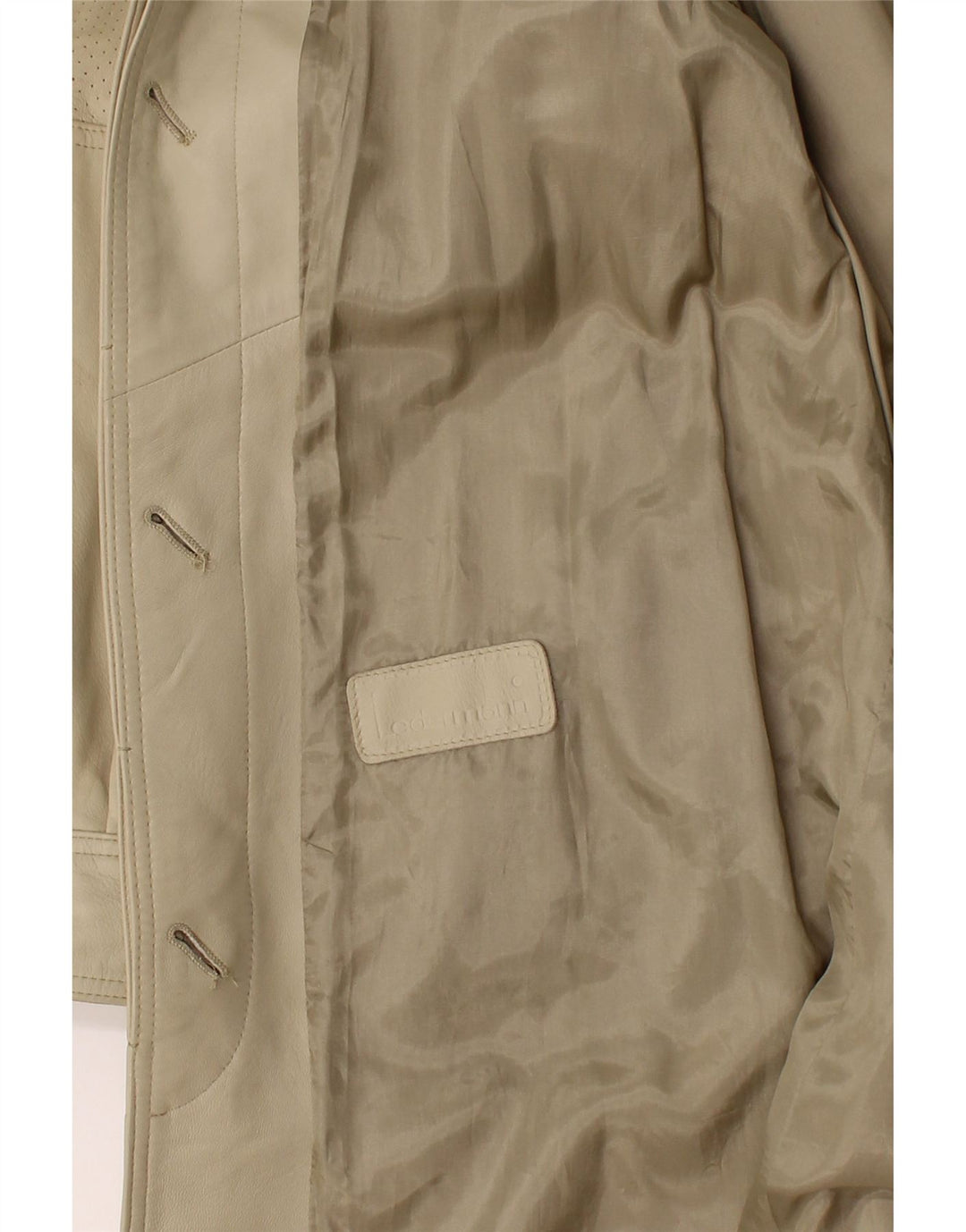 Cappotto in pelle da donna VINTAGE UK 18 XL Beige