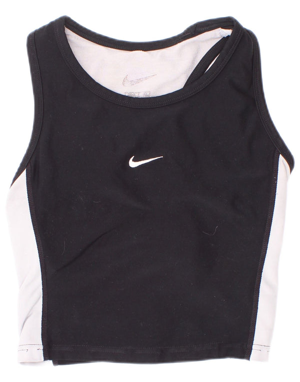 Canotta corta Nike per ragazze Dri Fit, 8-9 anni, color block nero
