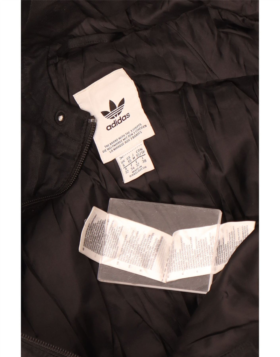 Giacca imbottita con cappuccio da donna Adidas UK 6 XS poliestere nero