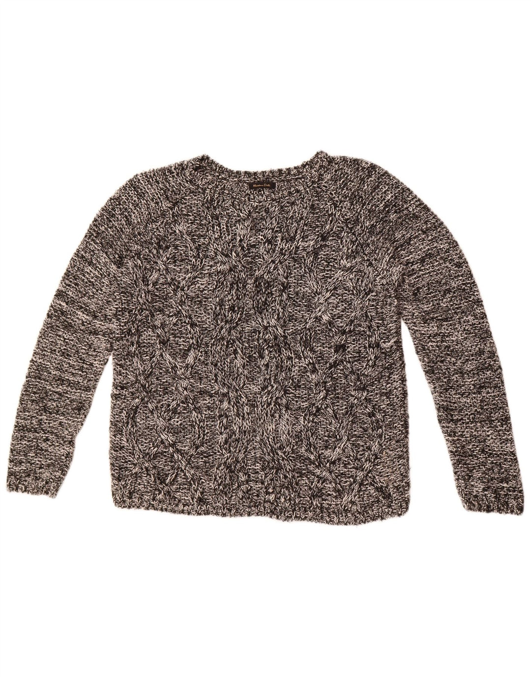 Massimo Dutti Maglione da donna con scollo a barchetta UK 14 Grigio medio chiazzato