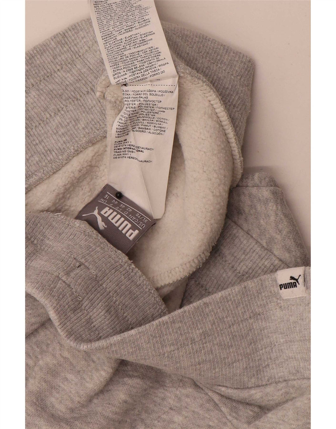 Pantaloni da tuta da donna Puma Joggers UK 16 Large Poliestere chiazzato grigio
