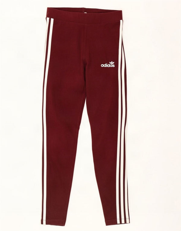 Adidas Leggings da donna UK 10 piccoli in cotone bordeaux