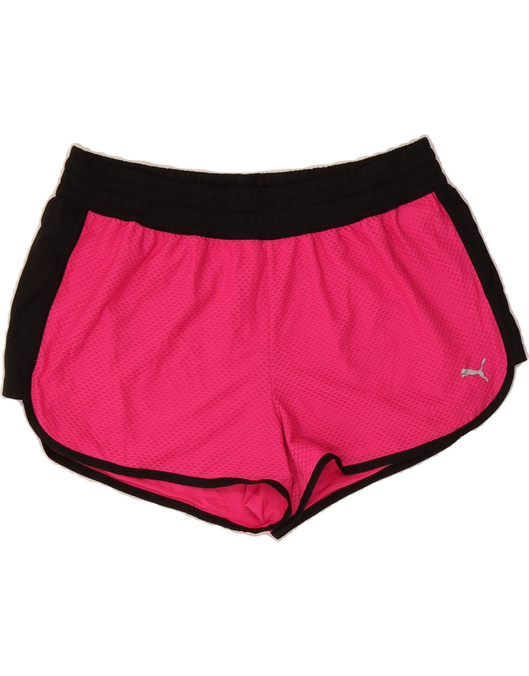 PUMA Womens Sport Shorts UK 12 Medium Pink Colourblock Polyester Vintage Puma and Second-Hand Puma from Messina Hembry 